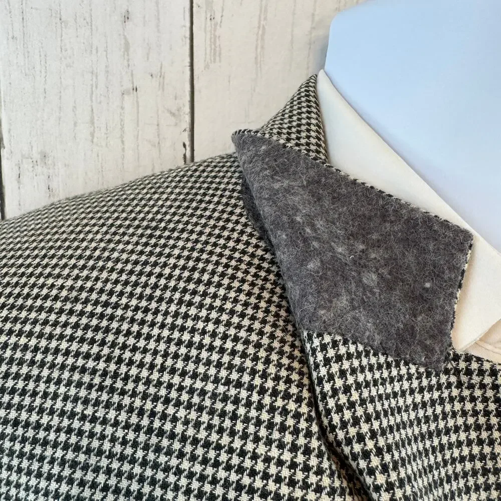 VTG Brooks Brothers Black White Houndstooth 2-Button Sport Coat Blazer Size 41L